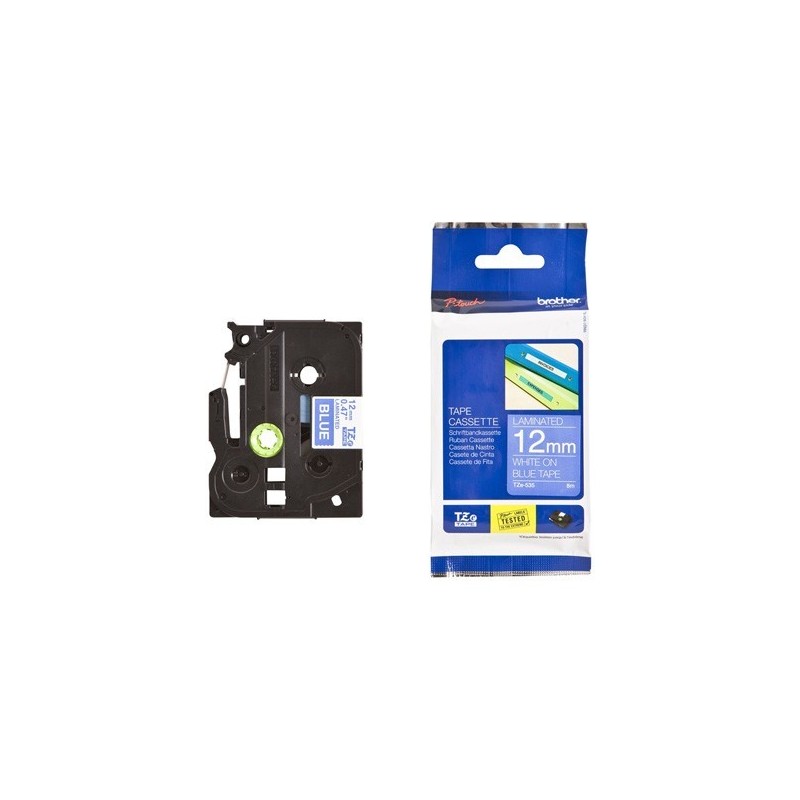 Brother TZE-535 kék alapon fehér eredeti feliratozó szalag