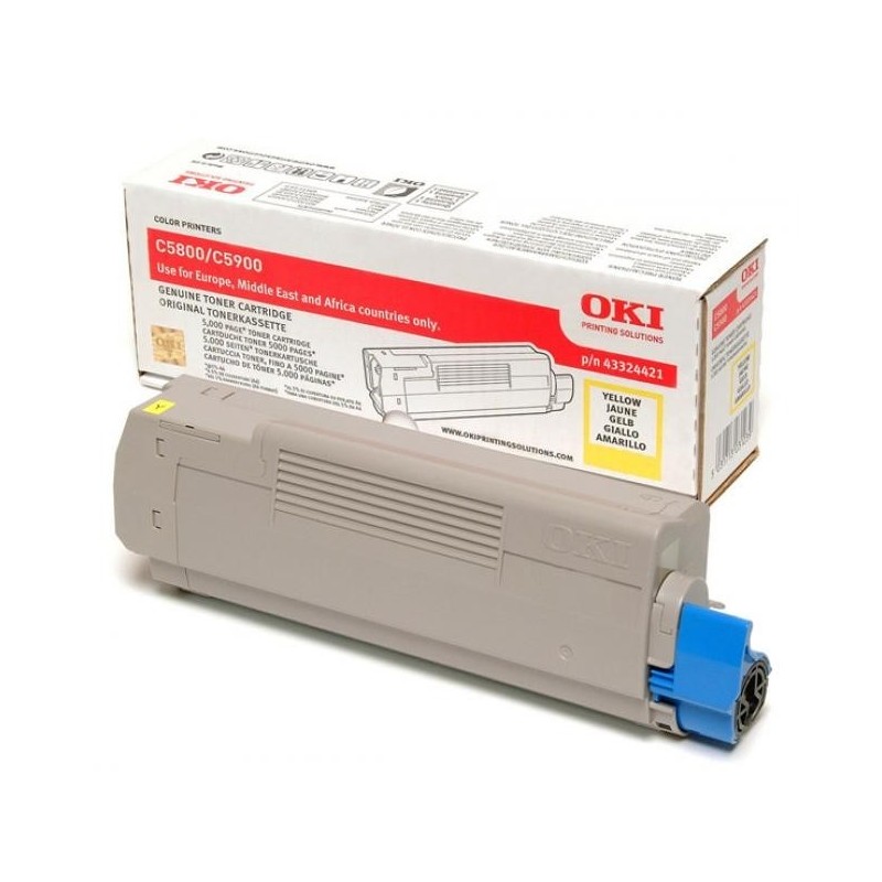 Oki [C-5800,5900] sárga eredeti toner 5k (43324421)