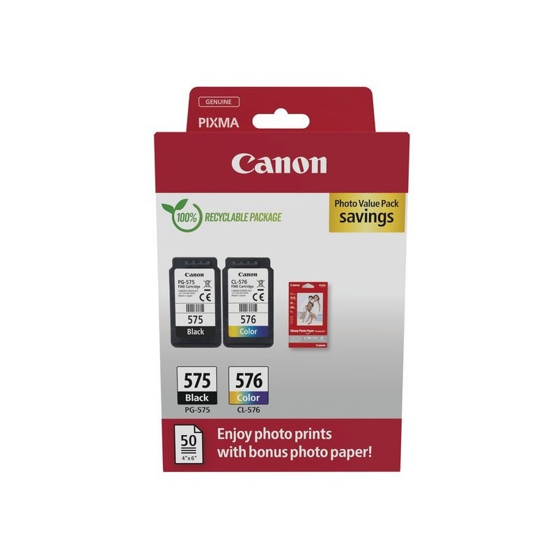 Canon PG-575/CL-576 eredeti tintapatron multipack + fotópapír