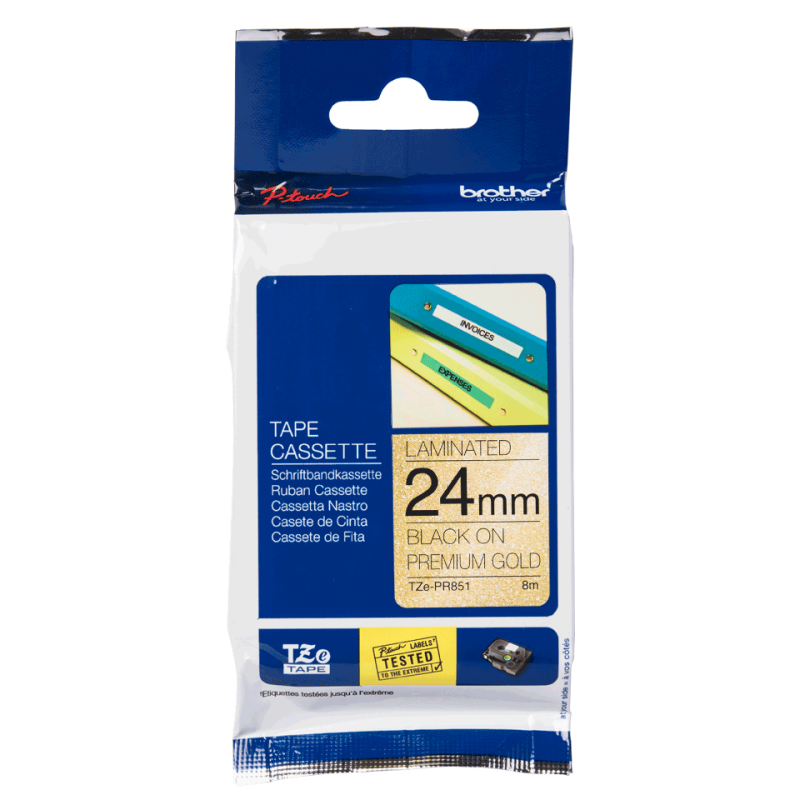 Brother TZe-PR851 arany alapon fekete eredeti feliratozó szalag