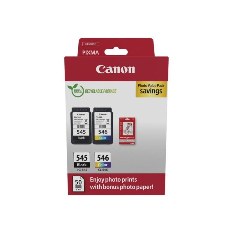 Canon PG-545+CL-546 eredeti tintapatron multipack + fotópapír