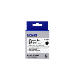 Epson LK-3TBN átlátszó alapon fekete eredeti címkeszalag