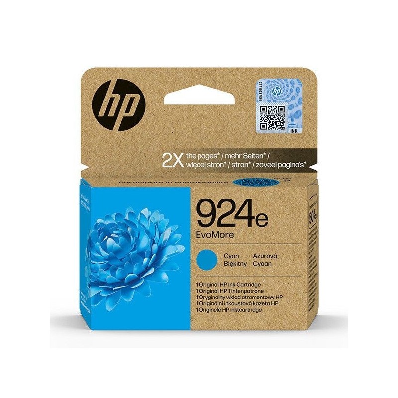 HP 4K0U7NE No.924E kék eredeti tintapatron