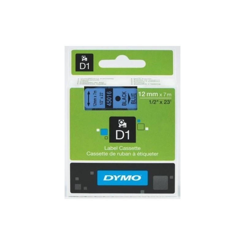 Dymo 45016 kék alapon fekete eredeti feliratozó szalag (S0720560)