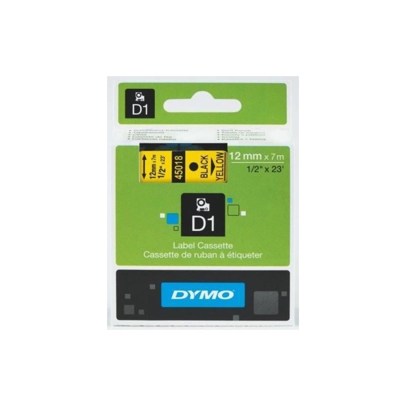 Dymo 45018 sárga alapon fekete eredeti feliratozó szalag (S0720580)