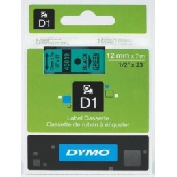 Dymo 45019 zöld alapon fekete eredeti feliratozó szalag (S0720590)