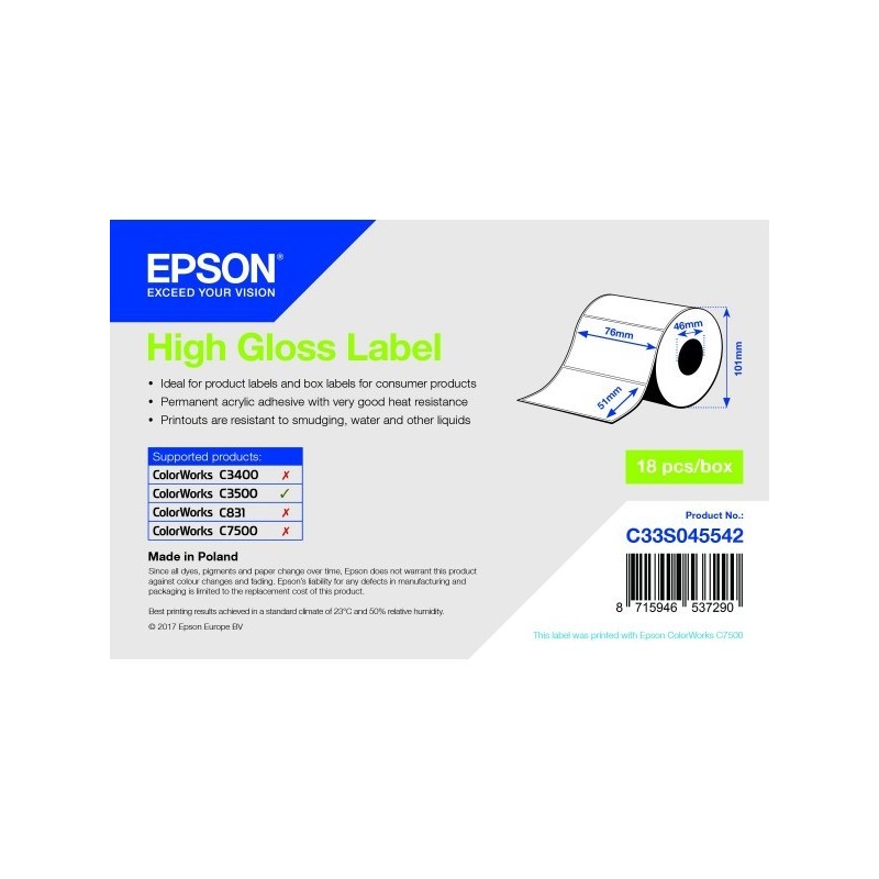 Epson S045534 eredeti címketekercs