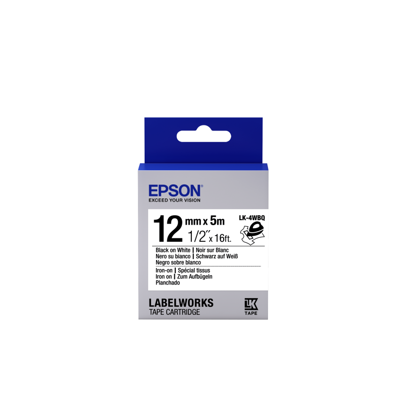 Epson LK-4WBQ fehér alapon fekete eredeti vasalható címkeszalag