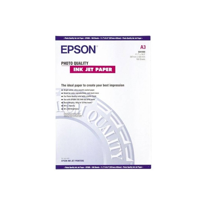 Epson S041069 fényképminőségű eredeti fotópapír (A3+, 100 lap, 102g)