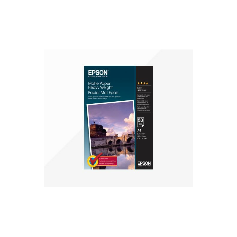 Epson S041256 matt vastag eredeti fotópapír (A4, 50 lap, 167g)