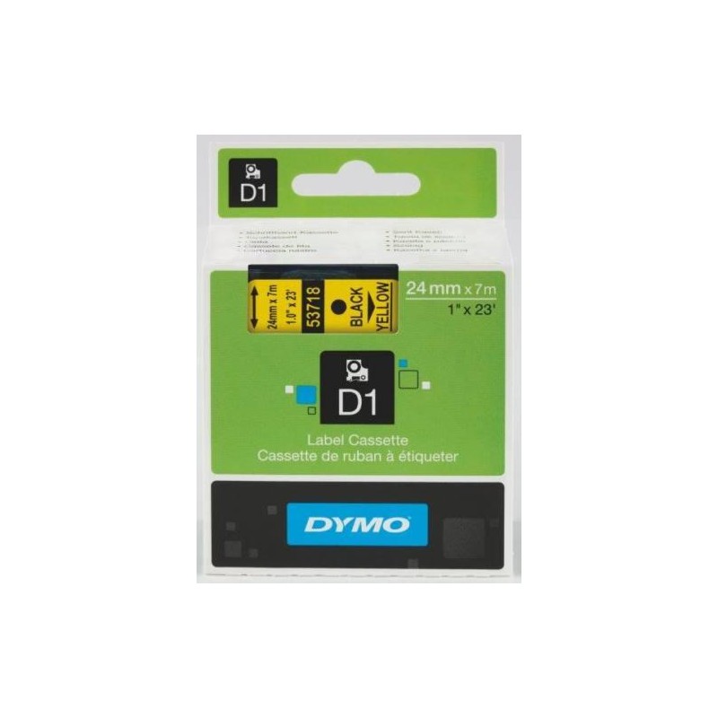 Dymo 53718 sárga alapon fekete eredeti feliratozó szalag (S0720980)