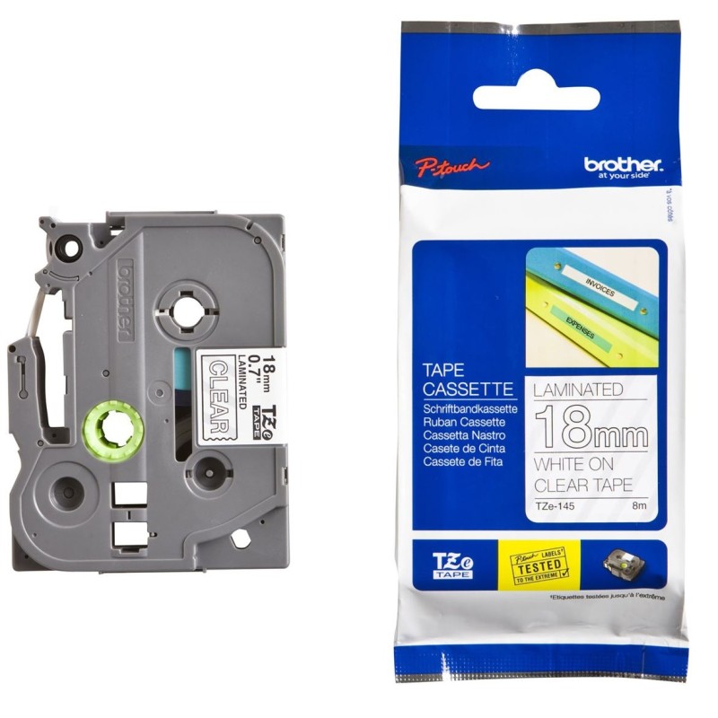 Brother TZE-145 fehér eredeti feliratozó szalag (18mm x 8m)
