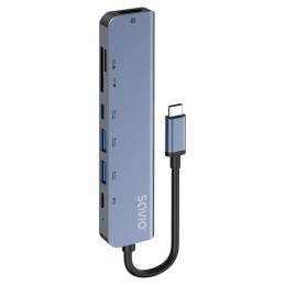 Savio AK-82 Multifunctional USB-C 7 in 1 hub Black