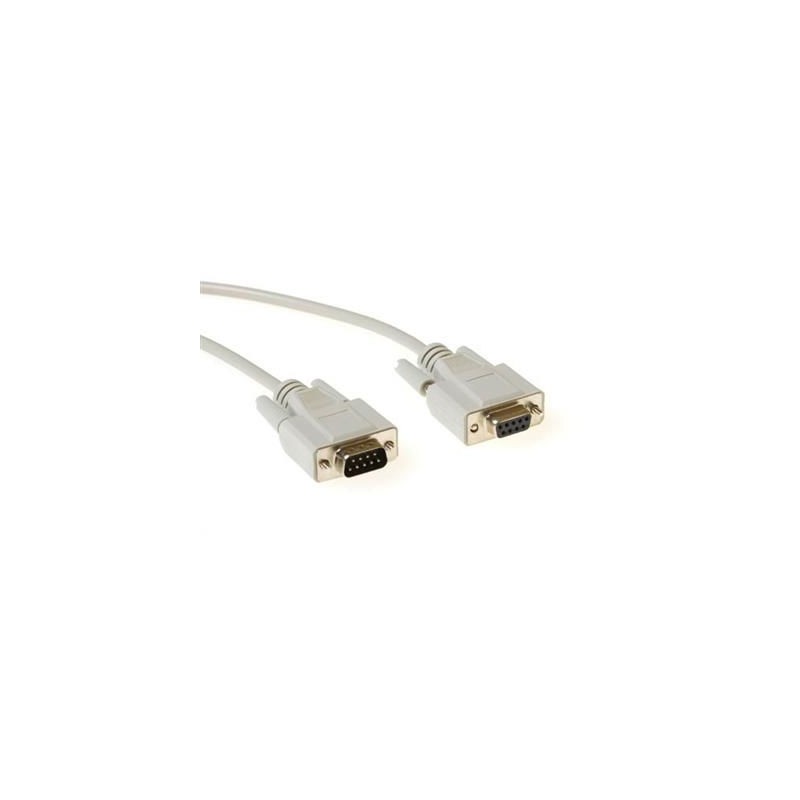 ACT Serial printer cable 9 pin D-sub male to 9 pin D-sub female 1,8m Ivory