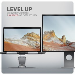 AXAGON STND-LR Alumínium állvány 360°-os forgatással 17,3" laptopokhoz Állítható magasság és szög