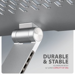 AXAGON STND-LR Alumínium állvány 360°-os forgatással 17,3" laptopokhoz Állítható magasság és szög