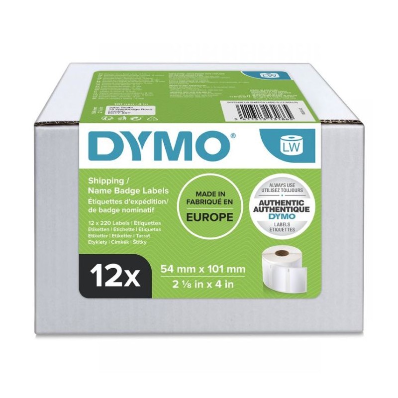 Dymo L13186 fehér eredeti szalagcímke csomag (S0722420)