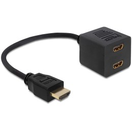 DeLock Adapter HDMI High Speed with Ethernet 1x male  2x female