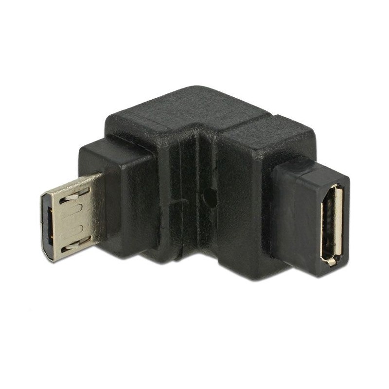 DeLock USB 2.0 Micro-B male  USB 2.0 Micro-B female angled down adapter