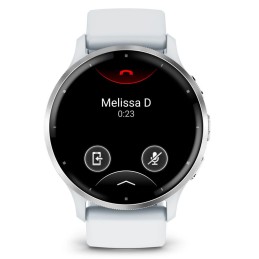 Garmin Venu 3 Silver Stainless Steel Bezel with Whitestone Case and Silicone Band