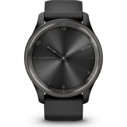 Garmin Vivomove Trend Slate Stainless Steel Bezel with Black Case and Silicone Band