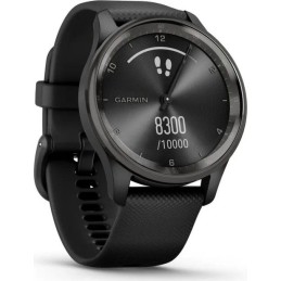 Garmin Vivomove Trend Slate Stainless Steel Bezel with Black Case and Silicone Band