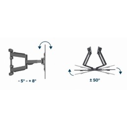 Gembird WM-75ST-02 Full-motion TV wall mount 32”-75” Black