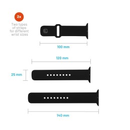 FIXED Sporty szilikon szíj az Apple Watch Ultra 49mm-es okosórákhoz , fekete