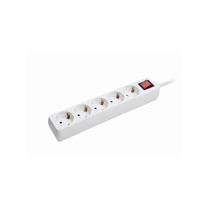 Gembird Power Cube surge protector 5 sockets 1,8m White