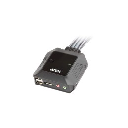 ATEN CS22DP 2-Port USB DisplayPort Cable KVM Switch with Remote Port Selector