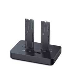 Gembird DD2-U3M2 Desktop dual drive USB Type-C M.2 NVME (and SATA) SSD docking station Black