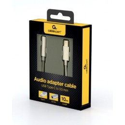 Gembird A-CM-3.5F-01 USB type-C plug to stereo 3.5 mm audio adapter cable White