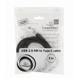 Gembird CCP-USB2-AMCM-10 USB2.0 AM to Type-C cable 3m Black