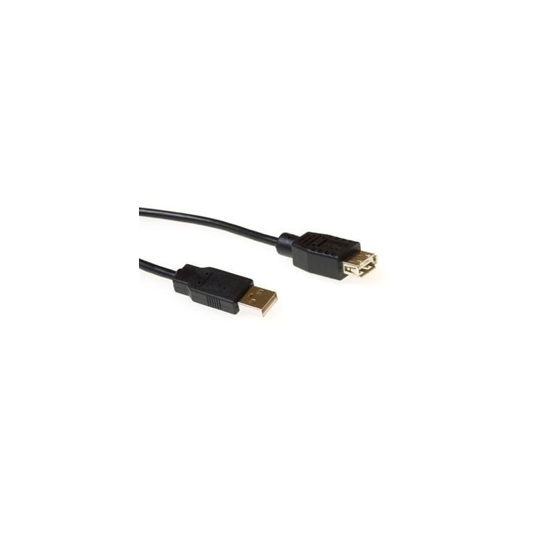 ACT USB 2.0 A male to USB A female 0,5m Black