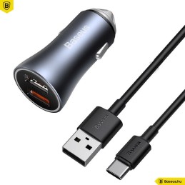 Baseus Golden Contactor Pro 40W Car Charger Grey
