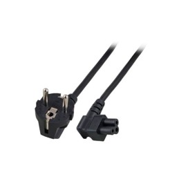 ACT Powercord mains connector Schuko CEE 7/7 male (angled) - C5 (angled) IEC 1m Black