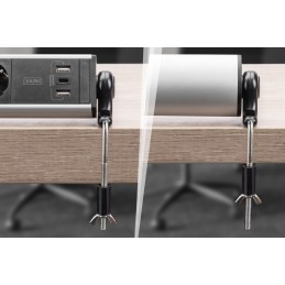 Digitus Hálózati Elosztó Kapcsolóval 6DIN, 3xUSB 1,5m Black