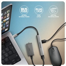 AXAGON HUE-STC ALU STRIP USB-C 4 port hub