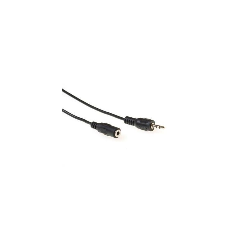 ACT Audio connection cable 1x 3,5 mmm jack male to 1x 3.5mm stereo jack female 5m Black