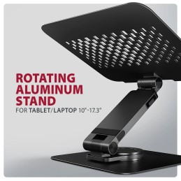 AXAGON STND-LRB stand with 360° rotation for laptops and tablets Black