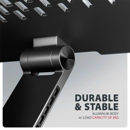 AXAGON STND-LRB stand with 360° rotation for laptops and tablets Black