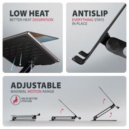 AXAGON STND-LQB stand for notebooks and tablets Black