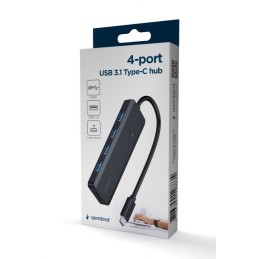 Gembird 4-portos USB3.1 Type-C HUB Black