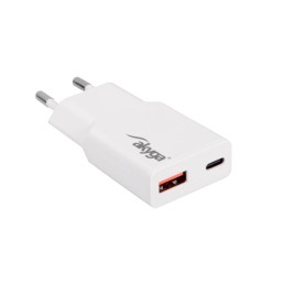 Akyga AK-CH-27 USB-A/USB-C PD 30W Quick Charge 3.0 GaN White
