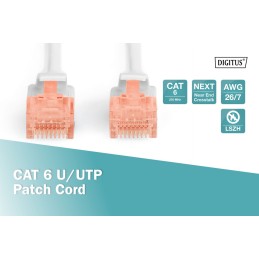 Digitus CAT6 U-UTP Patch Cable 0,5m Grey