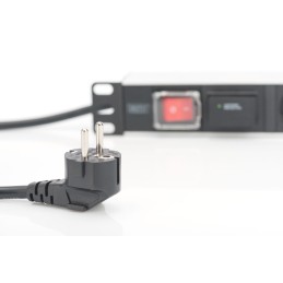 Digitus Aluminum outlet strip with switch 7 safety outlets 2m supply with surge protection