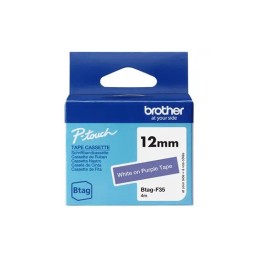 Brother BTAG-F35 lila alapon fehér eredeti feliratozó szalag