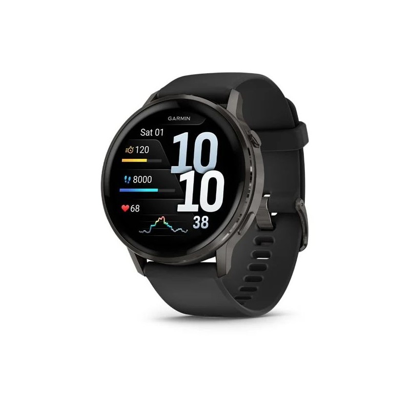 Garmin Venu 4 45mm Slate with Black Silicone Band
