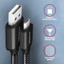 AXAGON BUMM-AM15AB HQ Micro USB  USB-A Cable 1,5m Black
