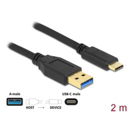 DeLock  SuperSpeed USB (USB3.2 Gen1) Cable Type-A to USB Type-C 2m Black